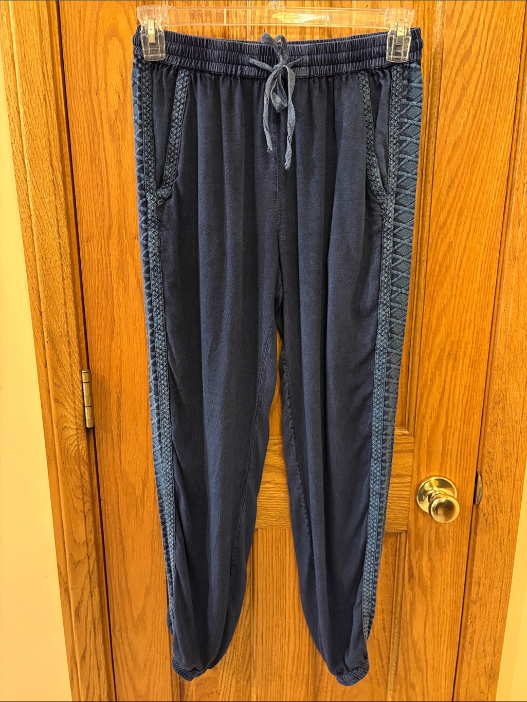 Solitaire Navy Blue Drawstring Track Joggers
